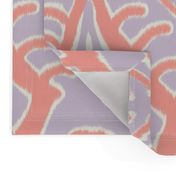 Lilac and coral ikat