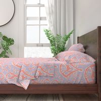 Lilac and coral ikat