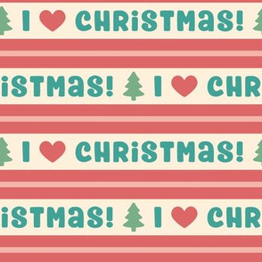 I Heart Christmas in Retro Red, Teal & Green