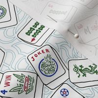 Mahjong Tiles Across a Light Background