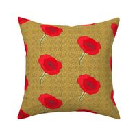 Flanders Poppy - red on gold 