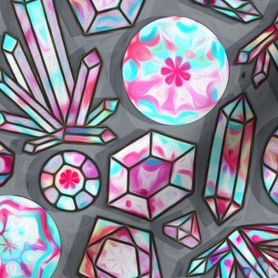 Kaleidoscope Crystals - Grey  (Large Version)