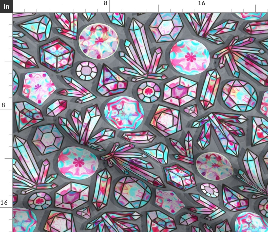 Kaleidoscope Crystals - Grey  (Large Version)