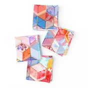Ruby and Topaz Kaleidoscope Cubes Large