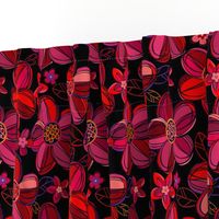 1970s  style flowers in jewel tones - reds