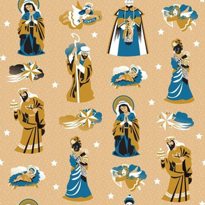 Nativity characters  | curry, blue and black