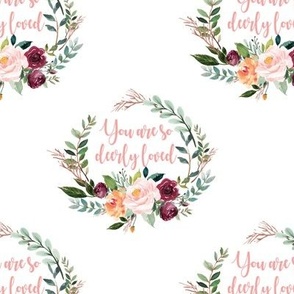 paprika floral wreath 5" you are so deerly loved