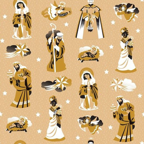 Nativity characters  | curry, black and white