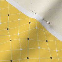 Molecular Dots and Lines - Navy and White on Yellow - ©Autumn Musick 2020