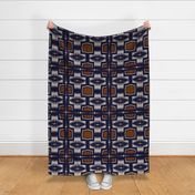 Western Blanket - Rust Navy Gray - Design 9417266