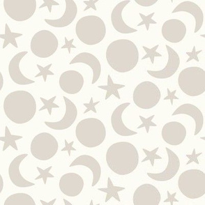 moon and stars coordinate cream and beige scandi (small scale)