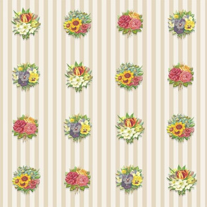 BOUQUET ARRAY STRIPE (TAN)