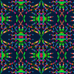 Doreen Retro Abstract  Plaid Kaleidoscope