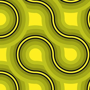 Truchet - curved abstract yellow-green jumbo