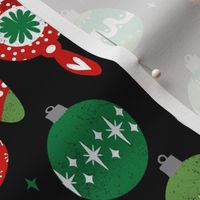 vintage ornaments fabric // andrea lauren fabric, vintage fabric, vintage christmas fabric, ornaments fabric, holiday design - red and green and black
