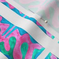 Pink, Green, and Blue Abstract Stripes