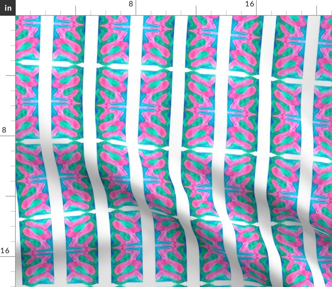 Pink, Green, and Blue Abstract Stripes