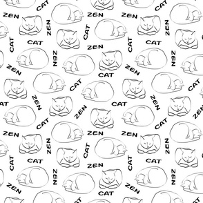 Zen Cats on White