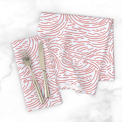 Red Swirls and Lines on Light Background