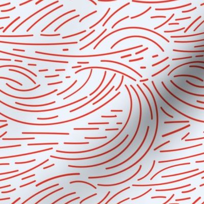 Red Swirls and Lines on Light Background