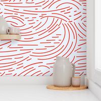Red Swirls and Lines on Light Background