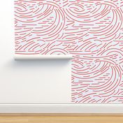 Red Swirls and Lines on Light Background