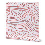 Red Swirls and Lines on Light Background