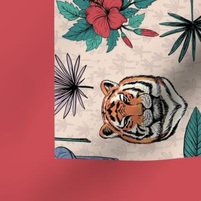 Tropical Jungle Cats Tea Towel 