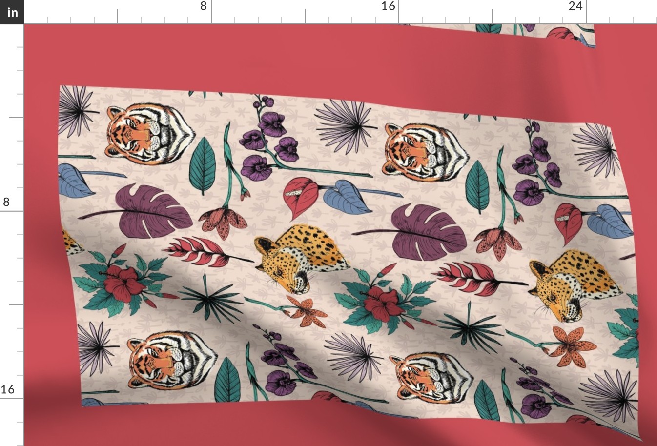 Tropical Jungle Cats Tea Towel 