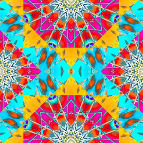 Photographic abstract kaleidoscope colorful