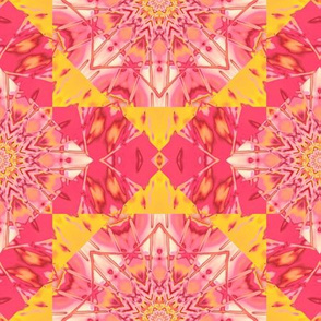 Abstract healing suns kaleidoscope pink