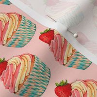 Strawberry Cupcake Pattern - Pink
