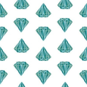 Diamond  Geometric Blue Teal small