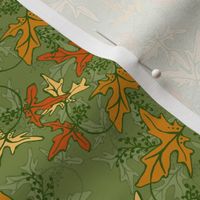 Autumn Leaves  - Maple Leaf Green Vine Multi