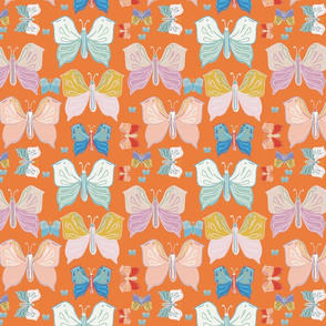 Butterflies On Orange