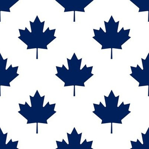 Maple Leafs Leaves Leaf Polka Dot Blue White