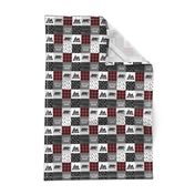 (1 1/3"  small scale) Little Man & You Will Move Mountains Quilt Top - buffalo plaid (bear) C19BS