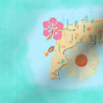 Sport Lycra Yardage Layout // Florida is My Hometown // Sunshine State Tea Towel // Hibiscus, Pelican, Beach, Surfing, Sunshine, Lighthouse, Alligator, Florida Keys, Map, Vintage // Orlando, Miami, Pensacola, Daytona // ZirkusDesign