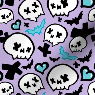 Pastel Purple Skulls