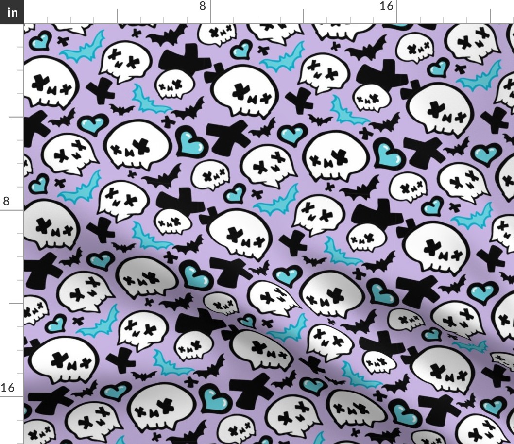 Pastel Purple Skulls