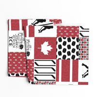 Women's Hockey//Canada//Pretty & Nice//Red - Wholecloth Cheater Quilt