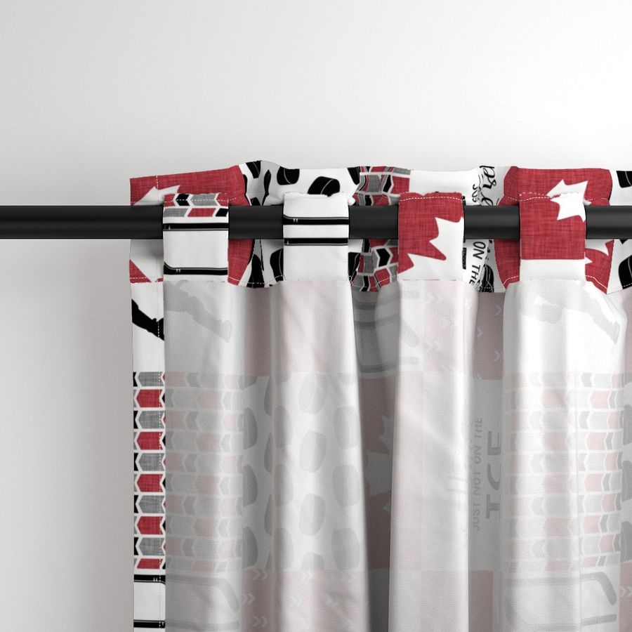 Women's Hockey//Canada//Pretty & Nice//Red - Wholecloth Cheater Quilt - Rotated