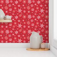 Festive Flakes on Red