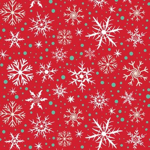 Festive Flakes on Red