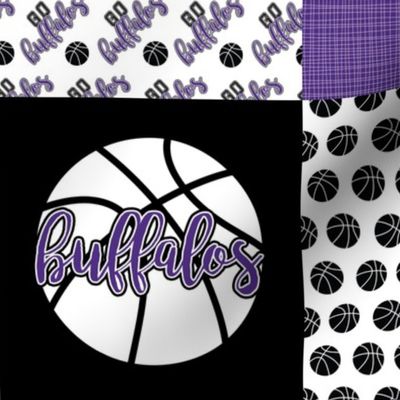 Basketball//Buffalos - Wholecloth Cheater Quilt