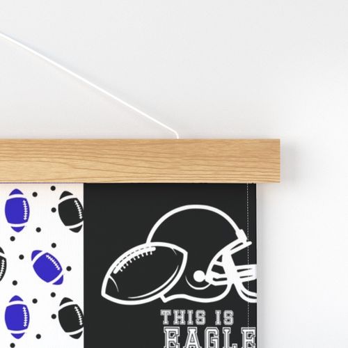 Football//Hustle Hit Never Quit//Eagles - Wholecloth Cheater Quilt