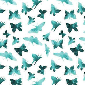 Emerald butterflies • watercolor