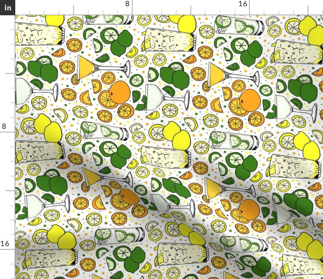 Citrus pop on white tea towel