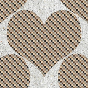 1 Checkered Hearts on Handmade Paper