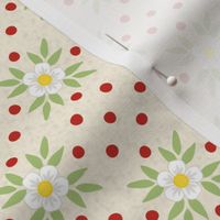 Berry Blossom Small Floral: Red & Green Calico, Small Prints